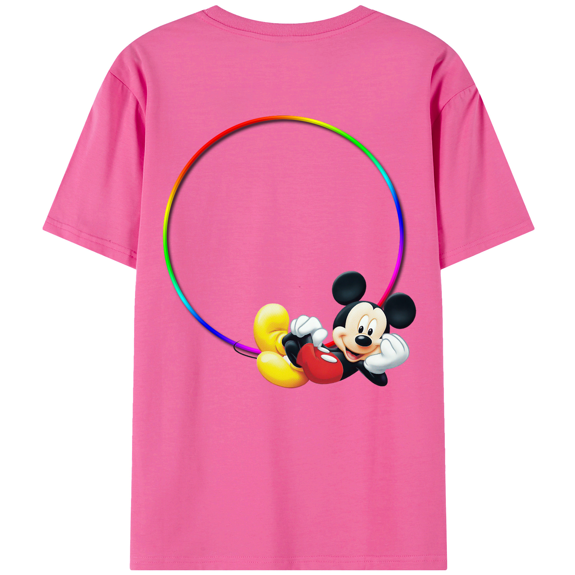（画像用） ミッキーマウス Mickey Mouse レディース半袖Tシャツ(バックプリント)
